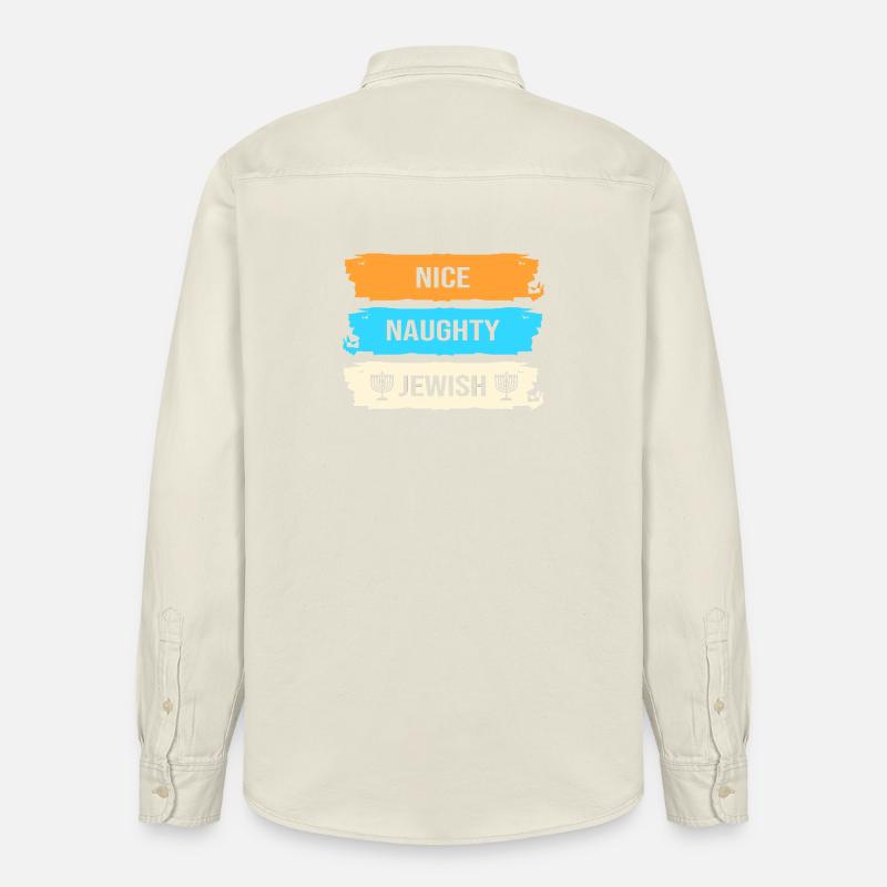 Hanoukka Hanoukka Hanoucca - Chemise unisexe coupe décontractée bio Stanley/Stella - écru doux