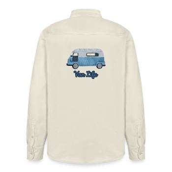 Van Life Aquarelle Voyage Vintage Camping-car - Chemise unisexe coupe décontractée bio Stanley/Stella - écru doux - Dos - AI Model Male 178 light (178cm)