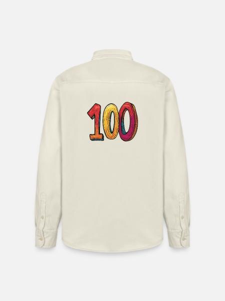 100 Zahl Bunt - Relaxed Fit Unisex Organic Hemd von Stanley/Stella - Natur