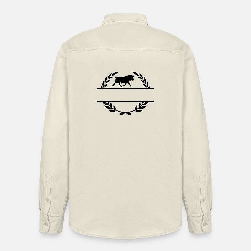 Stier im Lorbeerkranzmonogramm - Relaxed Fit Unisex Organic Hemd von Stanley/Stella - Natur