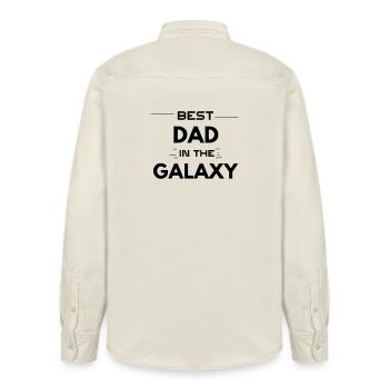 Bester Vater der Galaxis und der Welt - Relaxed Fit Unisex Organic Hemd von Stanley/Stella - Natur - Hinten - AI Model Male 178 light (178cm)