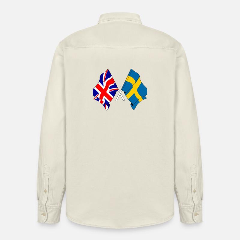 DrapeauAngleterre, drapeau Suède - Chemise unisexe coupe décontractée bio Stanley/Stella - écru doux