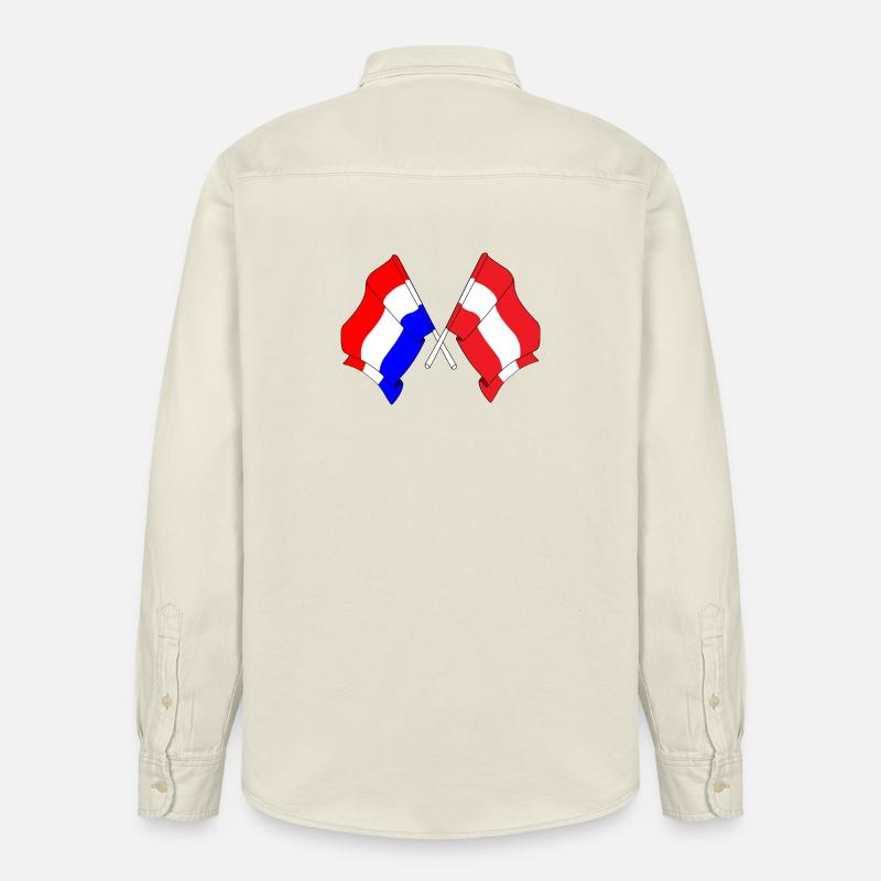 Drapeau Pays-Bas, drapeau Autriche - Chemise unisexe coupe décontractée bio Stanley/Stella - écru doux