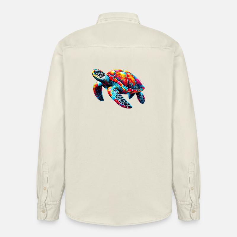 Schildkröte - Relaxed Fit Unisex Organic Hemd von Stanley/Stella - Natur