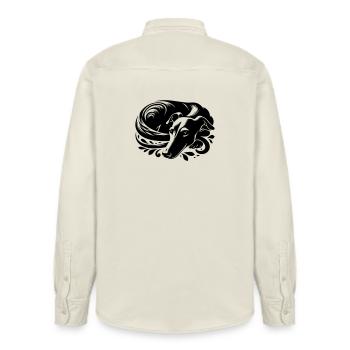 Galgo - Relaxed Fit Unisex Organic Shirt by Stanley/Stella - soft Ecru - Back - AI Model Male 178 light (178cm)