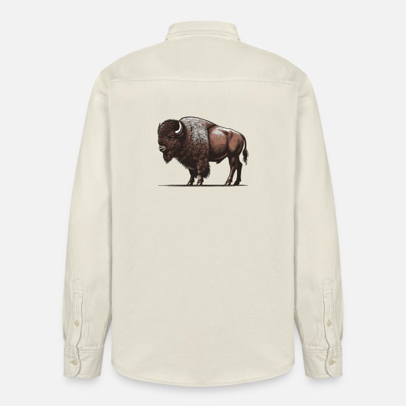 Bison - Chemise unisexe coupe décontractée bio Stanley/Stella - écru doux
