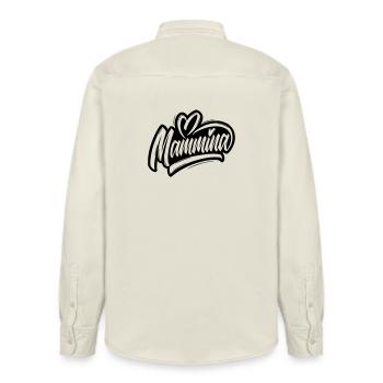 Mammina - italienische Mama  - Relaxed Fit Unisex Organic Hemd von Stanley/Stella - Natur - Hinten - AI Model Male 178 light (178cm)