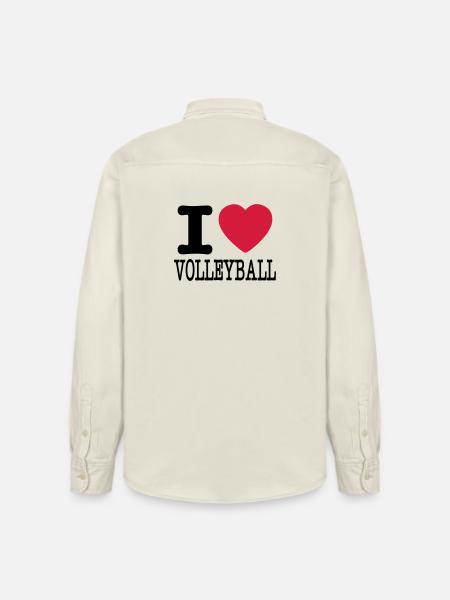 i love volleyball / ik hou van volleybal shirt - Unisex ruime pasvorm overhemd biologisch Stanley/Stella - zacht ecru