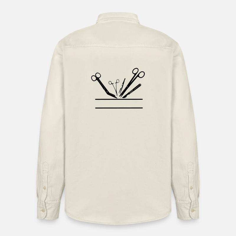 Bannière de nom d’outil d’opération - Chemise unisexe coupe décontractée bio Stanley/Stella - écru doux