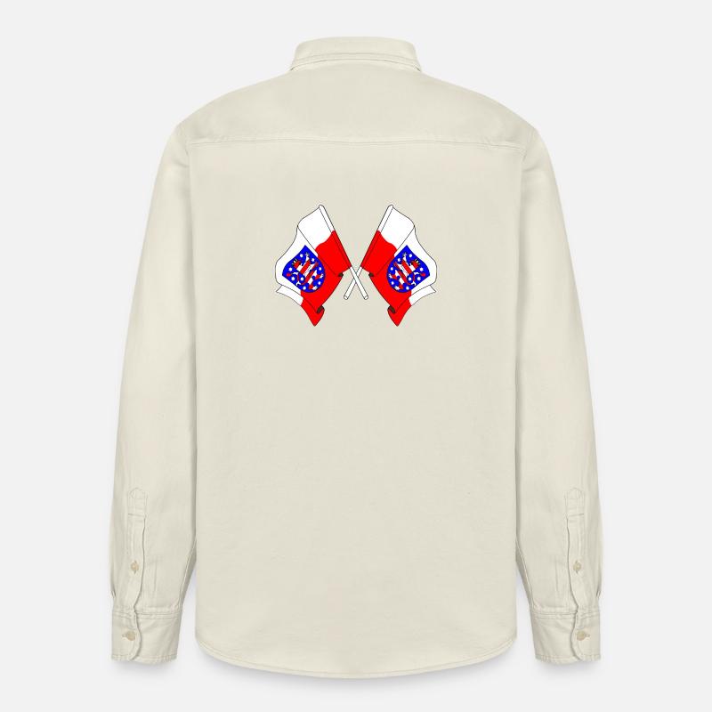 Deux drapeaux traversent la Thuringe - Chemise unisexe coupe décontractée bio Stanley/Stella - écru doux