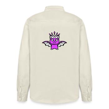Süße Fledermaus Prinzessin Krone Wimpern Halloween - Relaxed Fit Unisex Organic Hemd von Stanley/Stella - Natur - Hinten - AI Model Male 178 light (178cm)