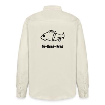 Fish without a name - Relaxed Fit Unisex Organic Shirt by Stanley/Stella - soft Ecru - Back - AI Model Male 178 light (178cm)