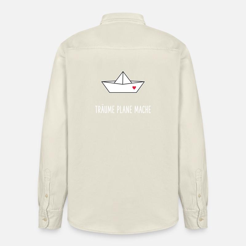 Träume Plane Mache Boot Herz - Relaxed Fit Unisex Organic Hemd von Stanley/Stella - Natur