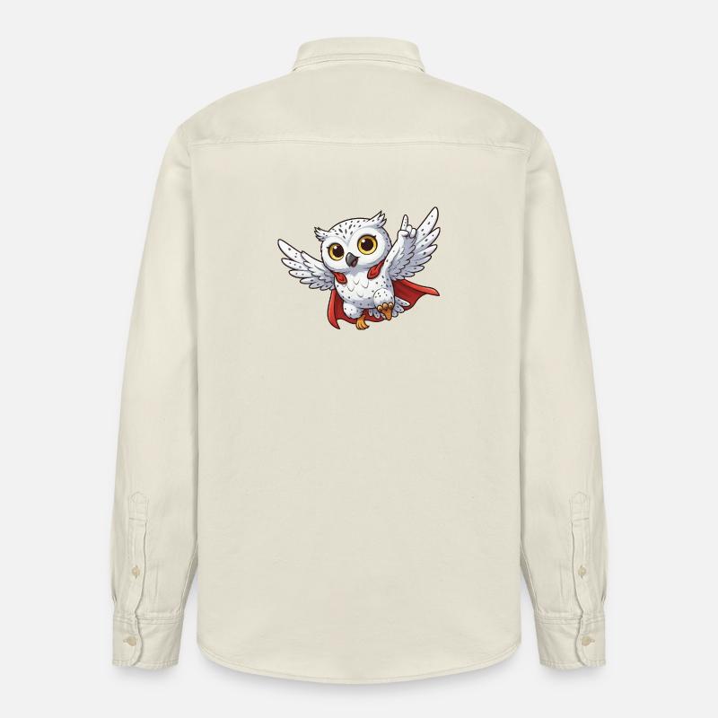 Coole Eule Motivationssprüche Held Schneeeule - Relaxed Fit Unisex Organic Hemd von Stanley/Stella - Natur