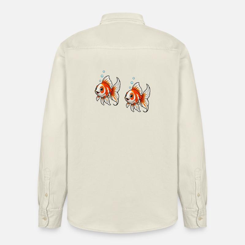 Goldfische Comic - Relaxed Fit Unisex Organic Hemd von Stanley/Stella - Natur