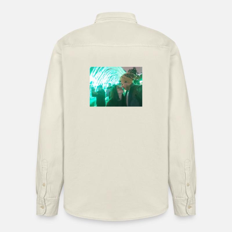 Baisers sous un néon vert - Chemise unisexe coupe décontractée bio Stanley/Stella - écru doux