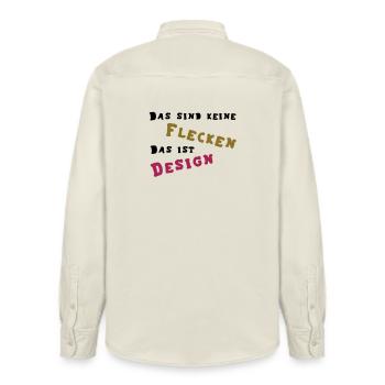 Flecken - Design - Relaxed Fit Unisex Organic Hemd von Stanley/Stella - Natur - Hinten - AI Model Male 178 light (178cm)