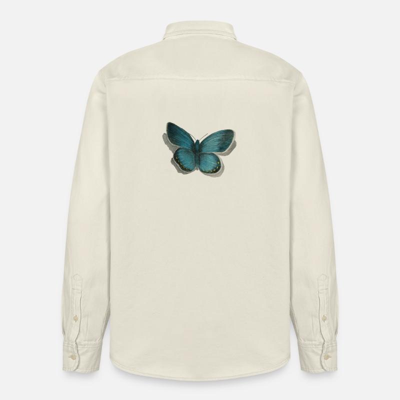 Schmetterling Bläuling - Relaxed Fit Unisex Organic Hemd von Stanley/Stella - Natur