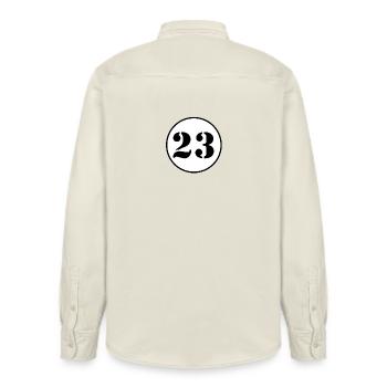 NUMMER 23 Dreiundzwanzig Geburtstag Geschenk - Relaxed Fit Unisex Organic Hemd von Stanley/Stella - Natur - Hinten - AI Model Male 178 light (178cm)