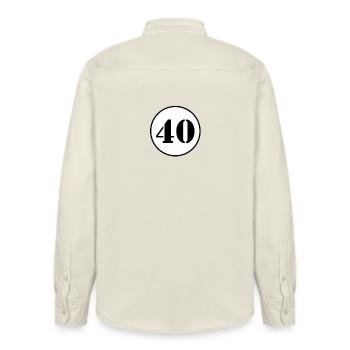 NUMMER 40 Vierzig Geburtstag Geschenk - Relaxed Fit Unisex Organic Hemd von Stanley/Stella - Natur - Hinten - AI Model Male 178 light (178cm)
