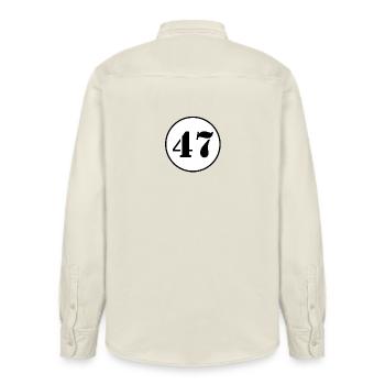NUMMER 47 Siebenundvierzig Geburtstag Geschenk - Relaxed Fit Unisex Organic Hemd von Stanley/Stella - Natur - Hinten - AI Model Male 178 light (178cm)