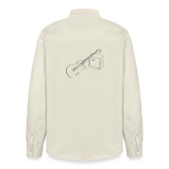E Gitarre - Relaxed Fit Unisex Organic Hemd von Stanley/Stella - Natur - Hinten - AI Model Male 178 light (178cm)
