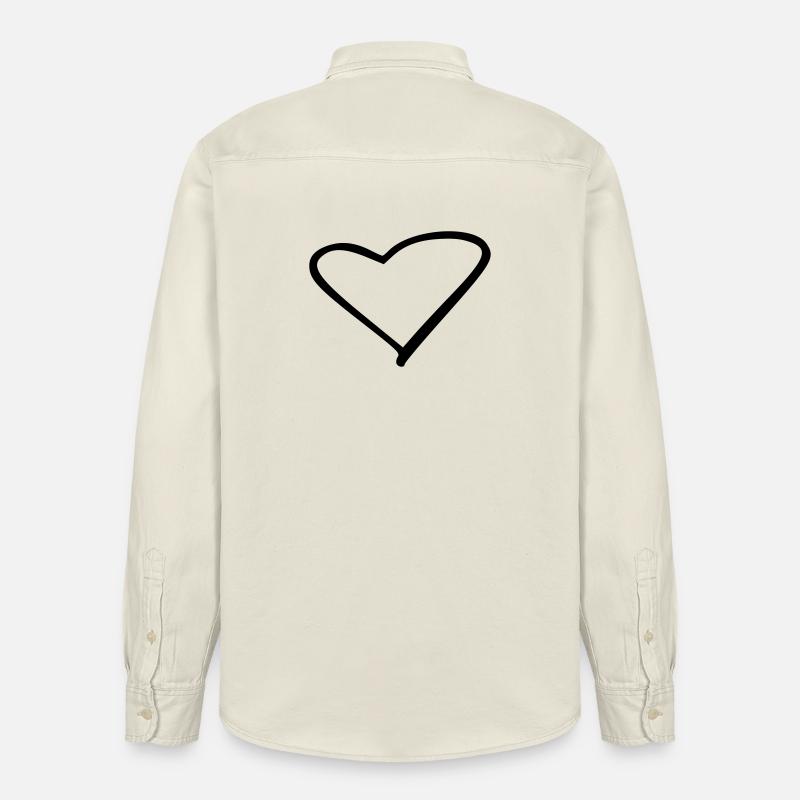Herz - Relaxed Fit Unisex Organic Hemd von Stanley/Stella - Natur