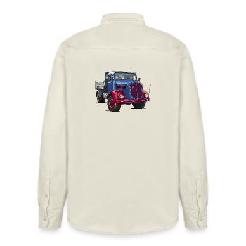 Camion oldtimer - Chemise unisexe coupe décontractée bio Stanley/Stella - écru doux - Dos - AI Model Male 178 light (178cm)