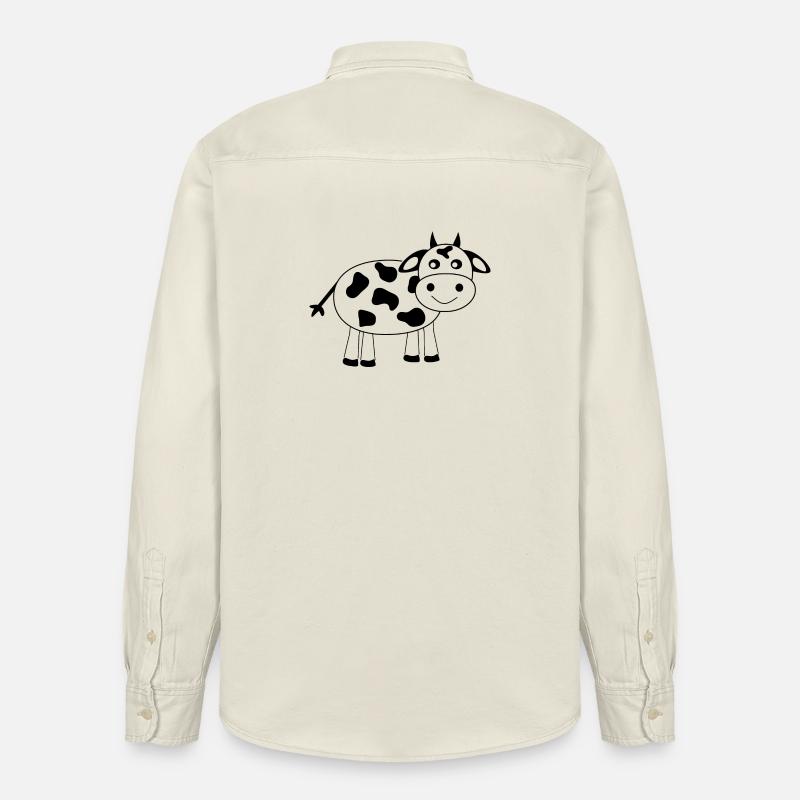 Bande dessinée noire de vache - Chemise unisexe coupe décontractée bio Stanley/Stella - écru doux