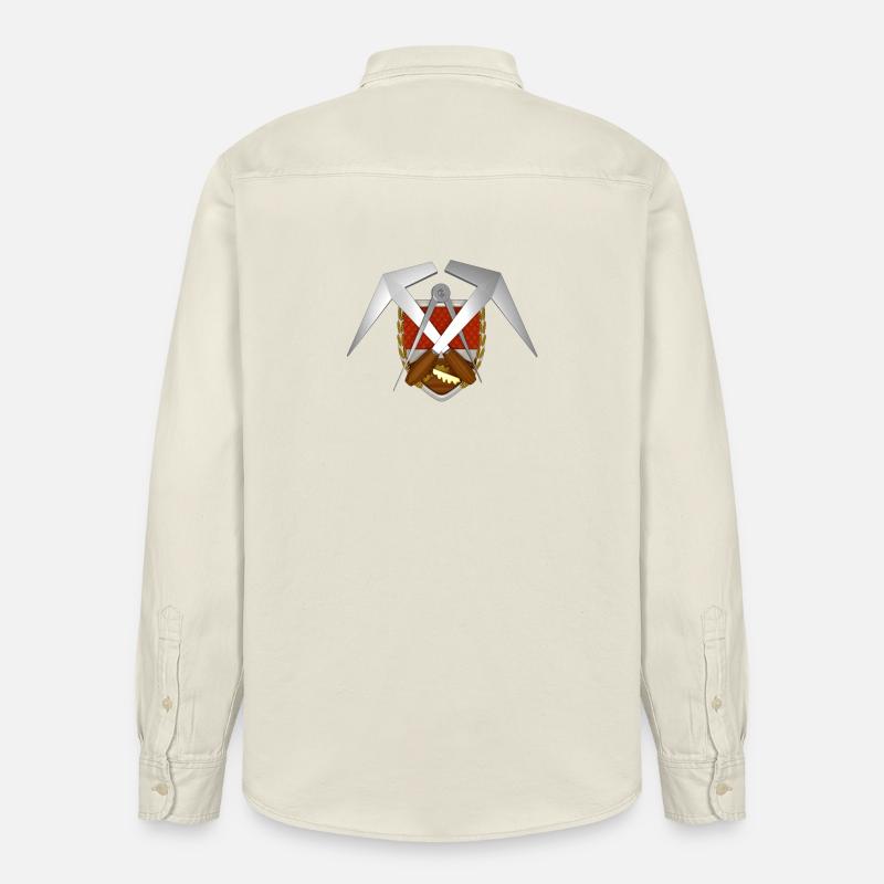 Handwerk Dachdecker Emblem - Relaxed Fit Unisex Organic Hemd von Stanley/Stella - Natur