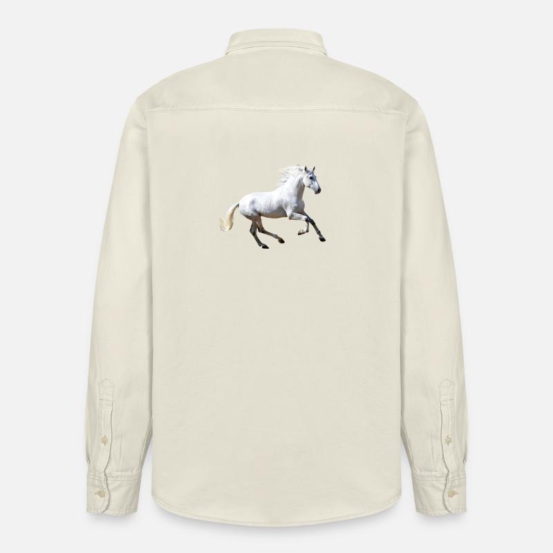 Pferd - Relaxed Fit Unisex Organic Hemd von Stanley/Stella - Natur
