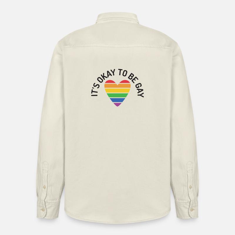 C’est normal d’être gay - Chemise unisexe coupe décontractée bio Stanley/Stella - écru doux