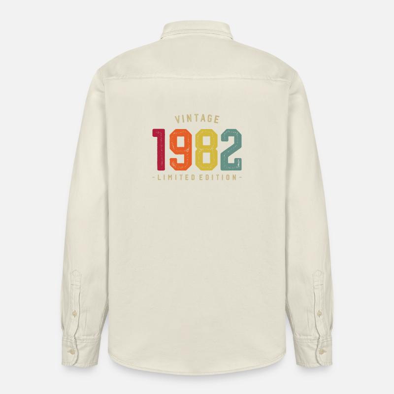 Millésime 1982 Edition Limitée - Chemise unisexe coupe décontractée bio Stanley/Stella - écru doux