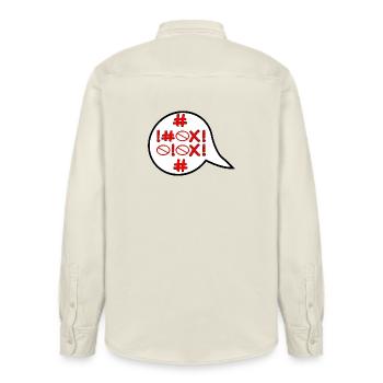 VERBOTEN - WÜTEND WUT - EMOTIONEN - Relaxed Fit Unisex Organic Hemd von Stanley/Stella - Natur - Hinten - AI Model Male 178 light (178cm)