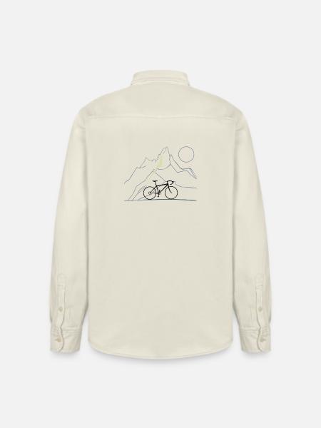 Bike & Mountains - Relaxed Fit Unisex Organic Shirt by Stanley/Stella - soft Ecru