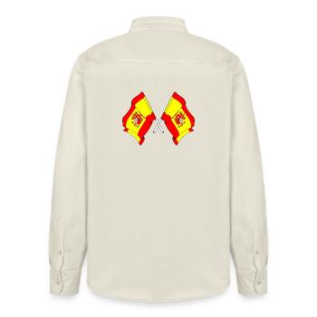 Zwei Flaggen Spanien - Relaxed Fit Unisex Organic Hemd von Stanley/Stella - Natur - Hinten - AI Model Male 178 light (178cm)
