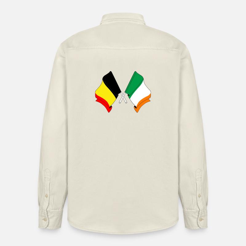 Drapeau Belgique, drapeau Irlande - Chemise unisexe coupe décontractée bio Stanley/Stella - écru doux