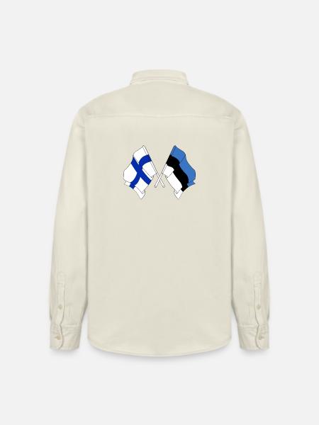 Drapeau Finlande, drapeau Estonie - Chemise unisexe coupe décontractée bio Stanley/Stella - écru doux
