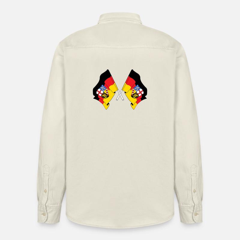 Drapeaux traversant la Sarre - Chemise unisexe coupe décontractée bio Stanley/Stella - écru doux