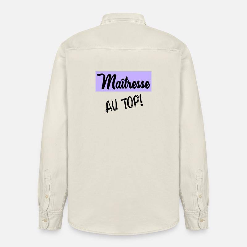 MAÎTRESSE. MERCI. MERCI MAÎTRESSE - Chemise unisexe coupe décontractée bio Stanley/Stella - écru doux