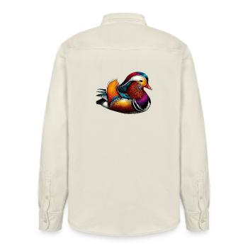 Mandarinente - Relaxed Fit Unisex Organic Hemd von Stanley/Stella - Natur - Hinten - AI Model Male 178 light (178cm)