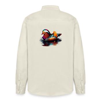 Mandarinente - Relaxed Fit Unisex Organic Hemd von Stanley/Stella - Natur - Hinten - AI Model Male 178 light (178cm)