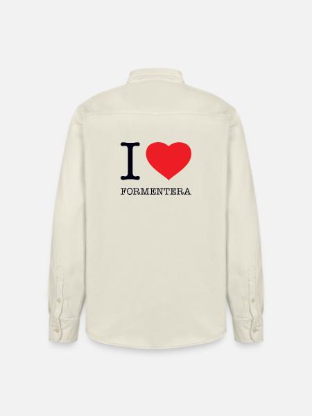 I LOVE FORMENTERA - Relaxed Fit Unisex Organic Shirt by Stanley/Stella - soft Ecru