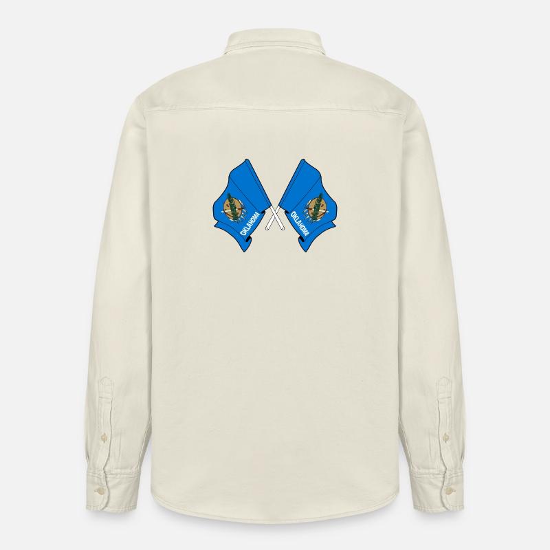 Zwei Flaggen durchquerten Oklahoma - Relaxed Fit Unisex Organic Hemd von Stanley/Stella - Natur