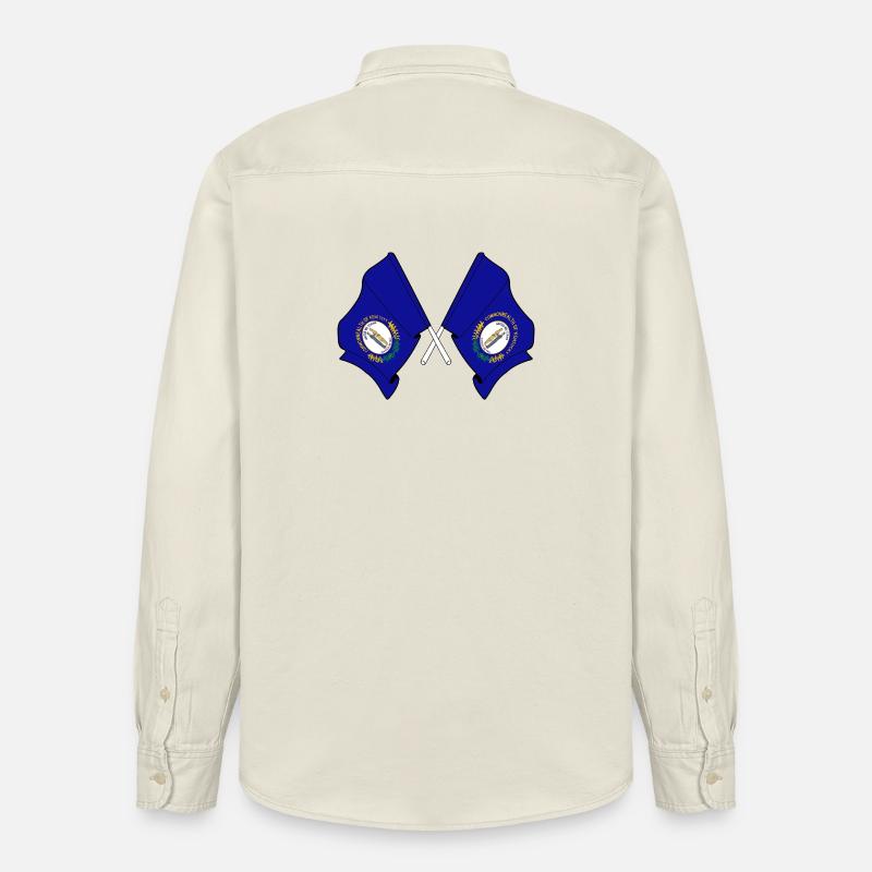 Deux drapeaux traversèrent le Kentucky - Chemise unisexe coupe décontractée bio Stanley/Stella - écru doux