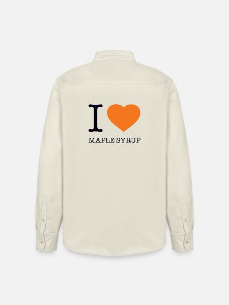 I LOVE MAPLE SYRUP Ahornsirup - Relaxed Fit Unisex Organic Shirt by Stanley/Stella - soft Ecru