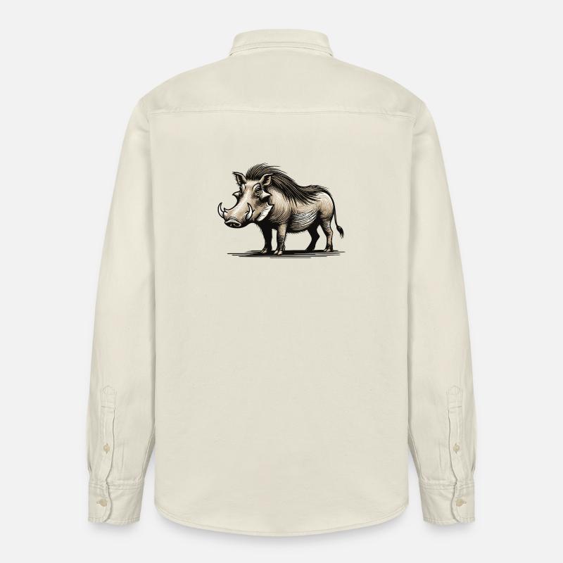 Warzenschwein - Relaxed Fit Unisex Organic Hemd von Stanley/Stella - Natur