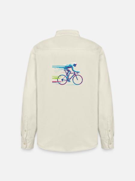 Evolve Your Ride – Glitch Cycling Concept - Relaxed Fit Unisex Organic Shirt by Stanley/Stella - soft Ecru