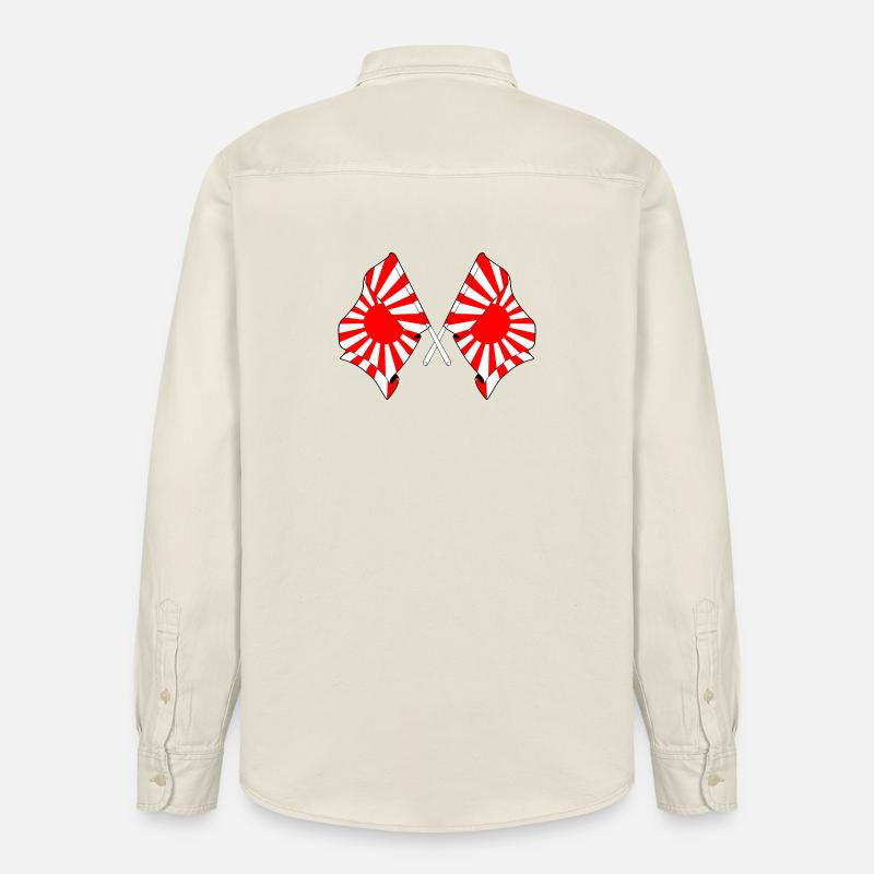 Drapeaux croisés du Soleil levant - Chemise unisexe coupe décontractée bio Stanley/Stella - écru doux