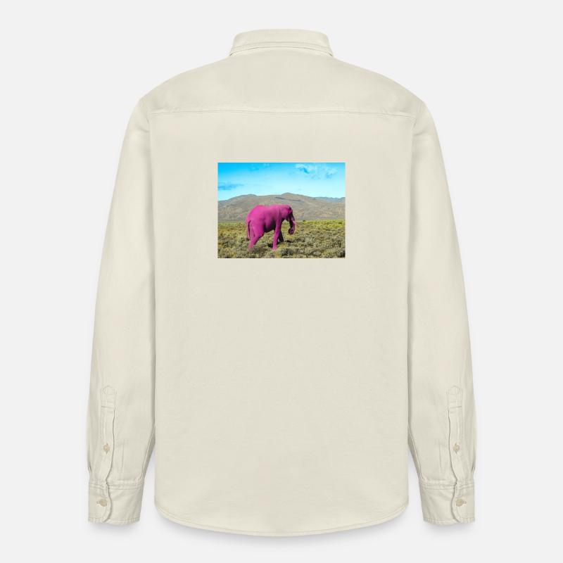 Éléphant rose dans la savane déserte - Chemise unisexe coupe décontractée bio Stanley/Stella - écru doux
